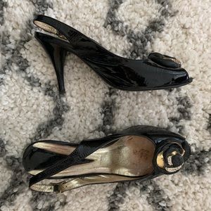 Vintage slingback heels with rose detail